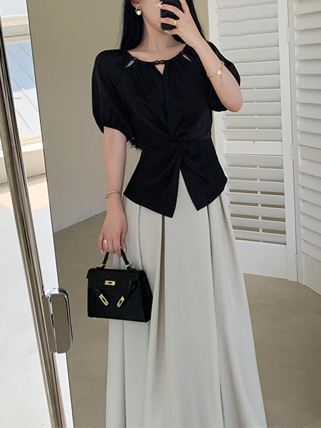 puff sleeve niche design tops