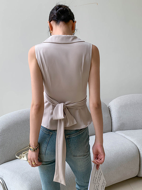 waist slim v neck vest
