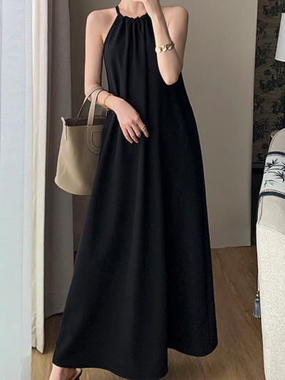 2way halter neck camisole black dress