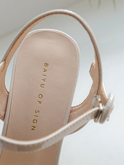square toe chunky heel strap sandals