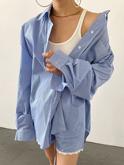 casual shirt lace short pants setup