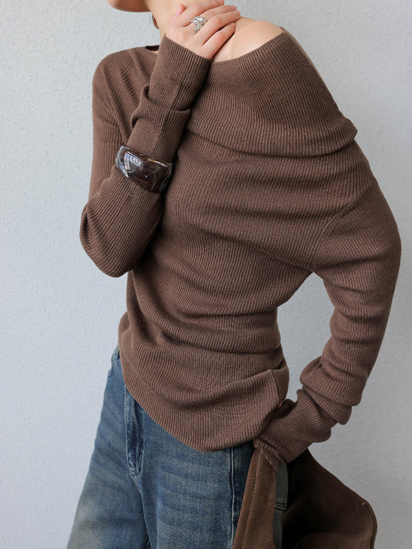 one shoulder asymmetric long sleeve top