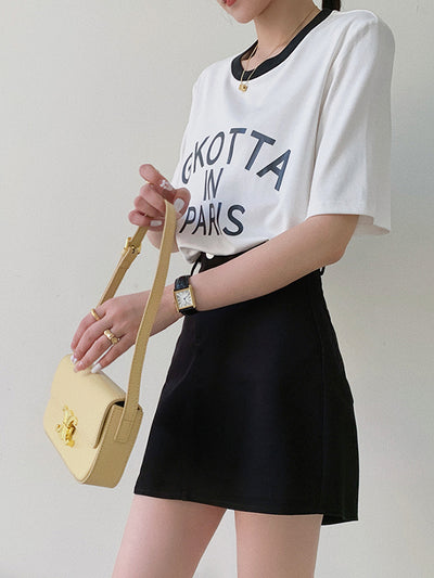 denim culottes mini skirt