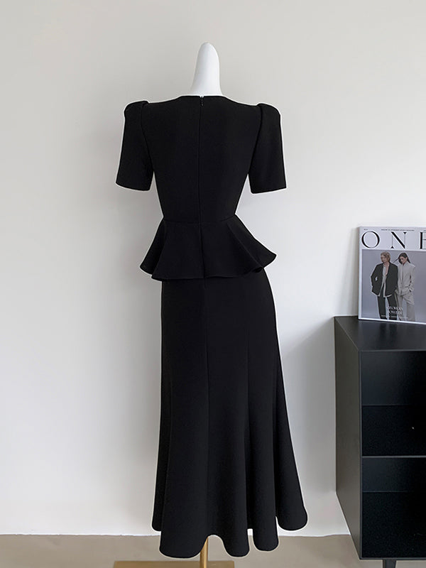 peplum mermaid skirt style dress