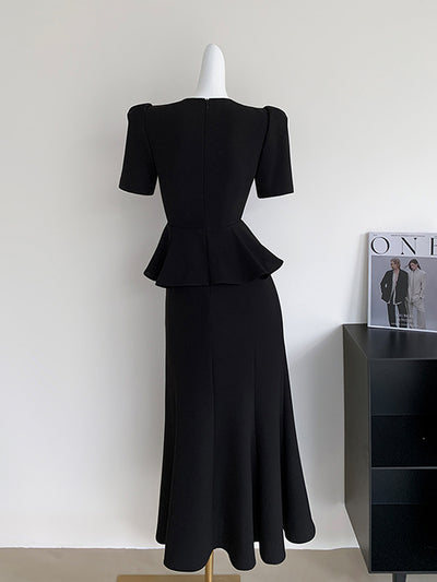 peplum mermaid skirt style dress