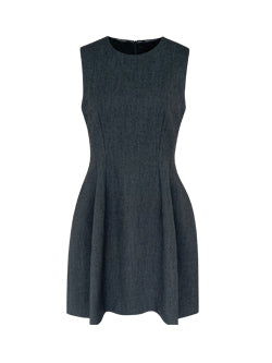 sleeveless gray flare mini one piece