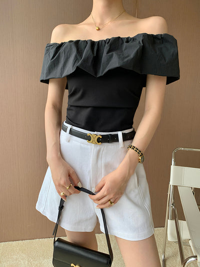 wide leg casual short pants