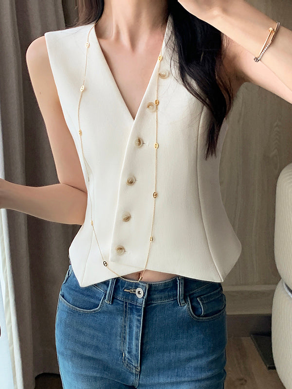 off white asymmetry vest