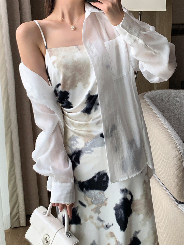 camisole marble long dress