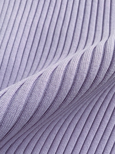 light purple square neck puff sleeve knit tops