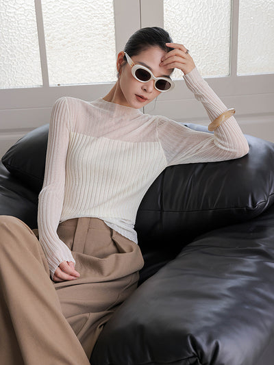 see through long sleeve tops