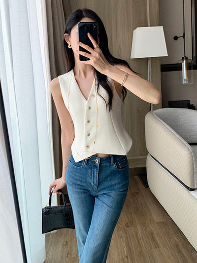 off white asymmetry vest