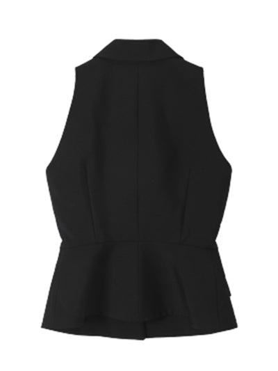 sleeveless with collar button vest