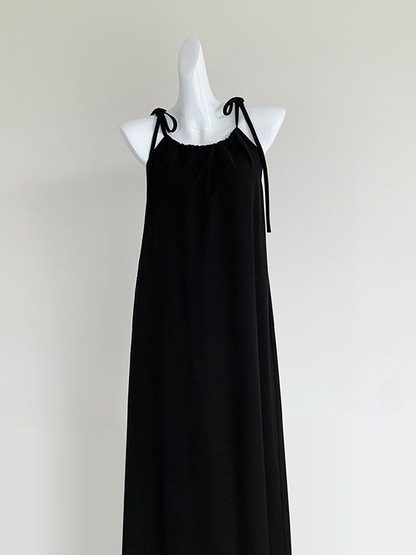2way halter neck camisole black dress