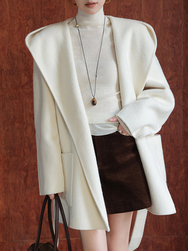 off white luxury hood wool coat