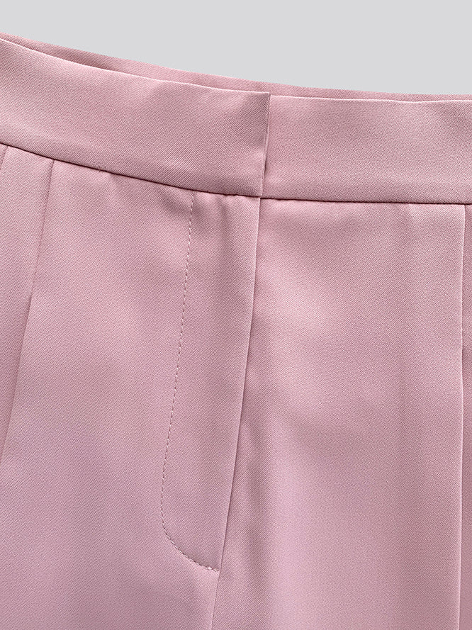 high waist pink wide straight pants