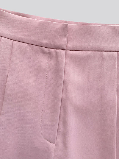 high waist pink wide straight pants