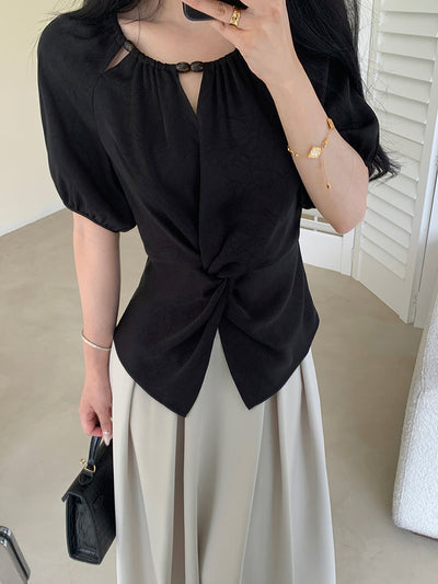 puff sleeve niche design tops