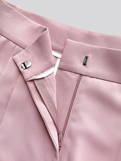 high waist pink wide straight pants