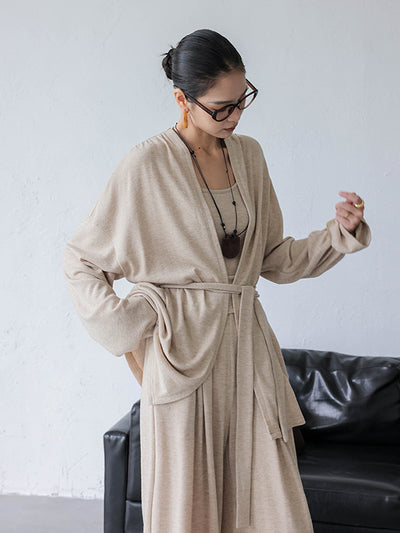 cardigan top camisole wide leg pants 3 piece set