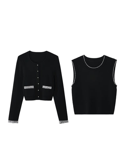 pearl cardigan tank top 2piece set