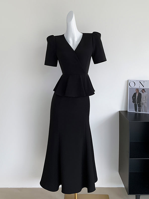 peplum mermaid skirt style dress