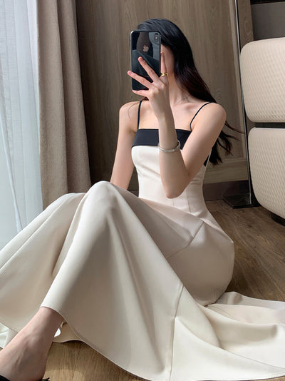 french white long one piece