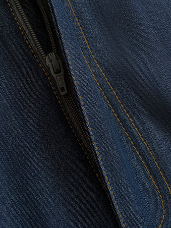 dark blue denim tight long one piece