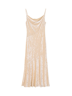 off white velour camisole mermaid long dress