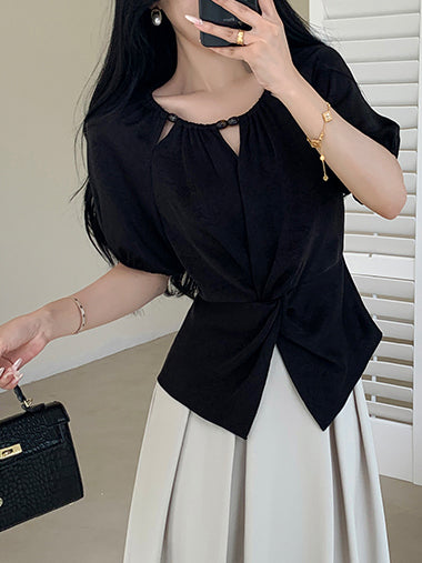 puff sleeve niche design tops