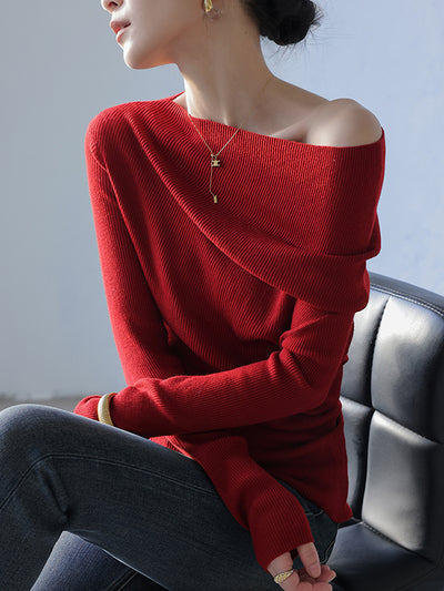 one shoulder asymmetric long sleeve top