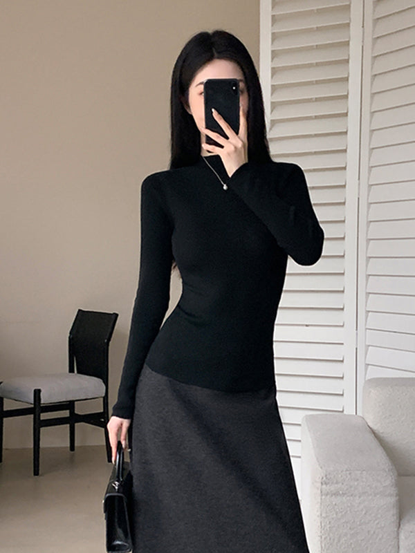 slim fit turtleneck tops