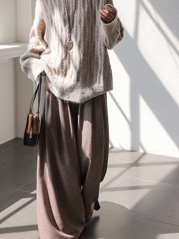 high end wide leg tuck pants