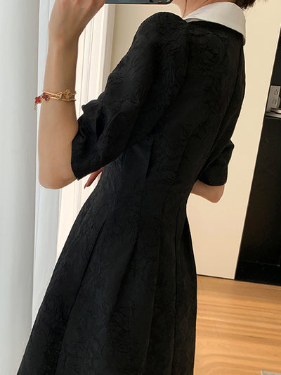 french waist slim button one piece