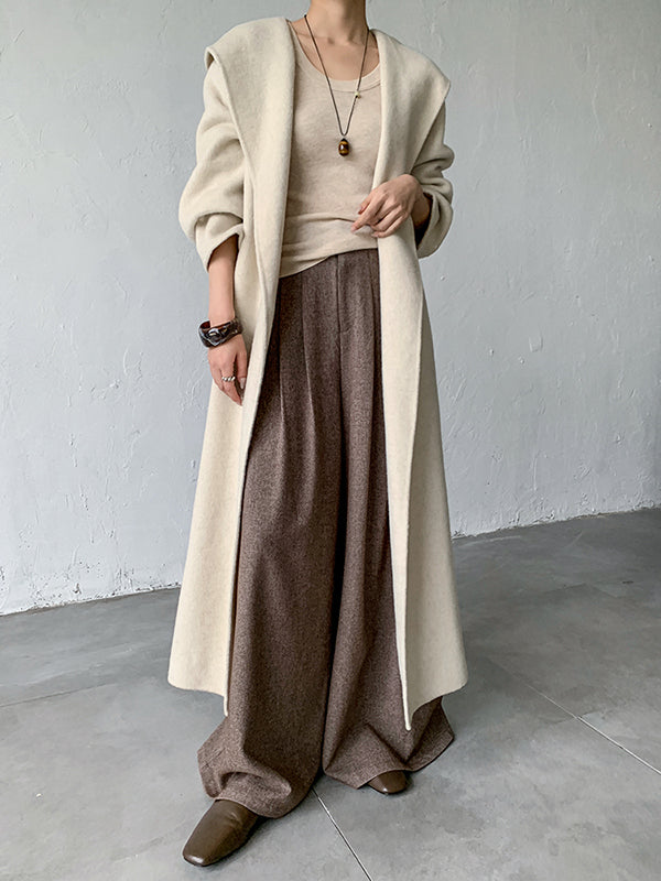 high end wide leg tuck pants