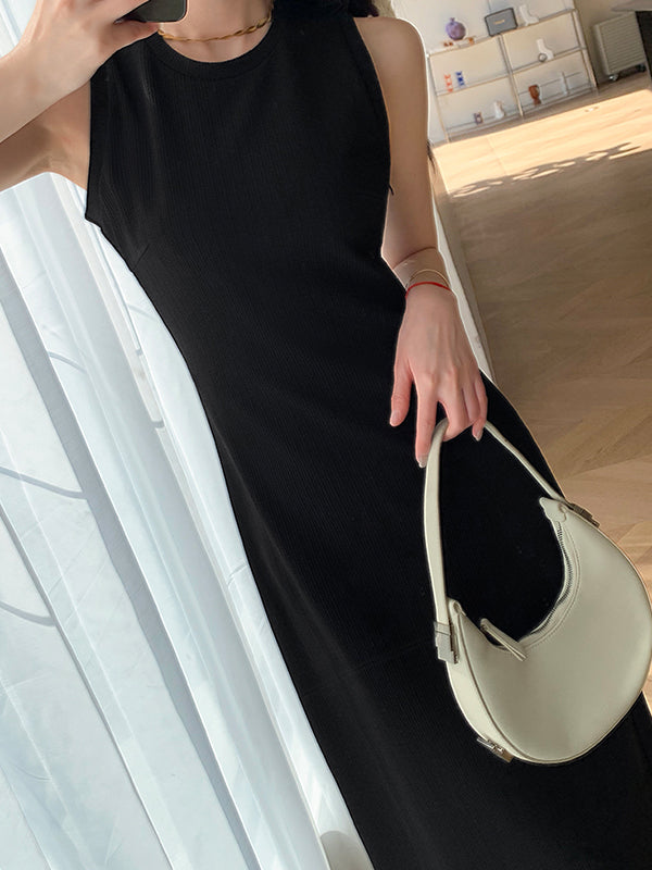 sleeveless slim style long dress