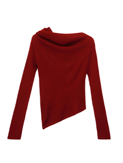 one shoulder asymmetric long sleeve top