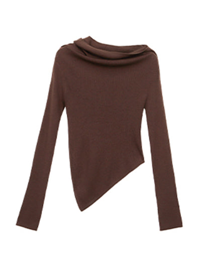 one shoulder asymmetric long sleeve top