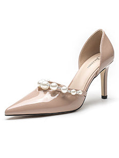 pearl line pointed toe pumps