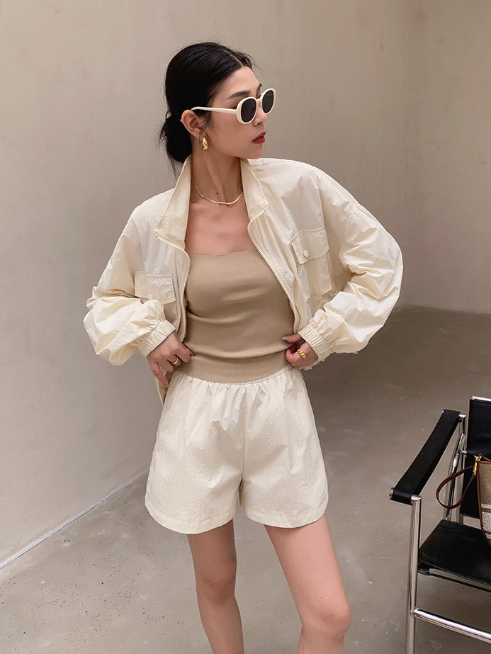 uv cut jacket short pants setup