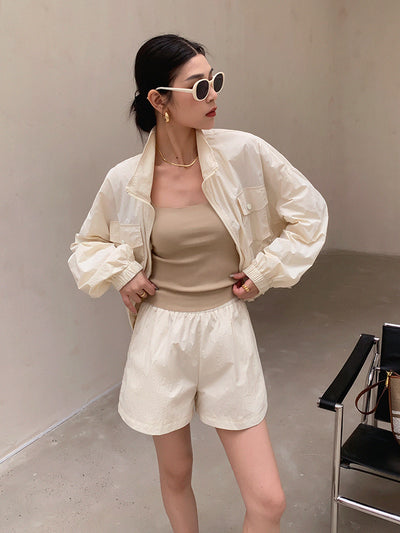 uv cut jacket short pants setup