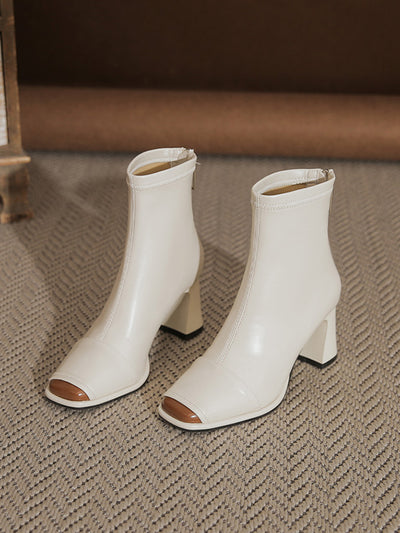 thick heel toes brown martin boots