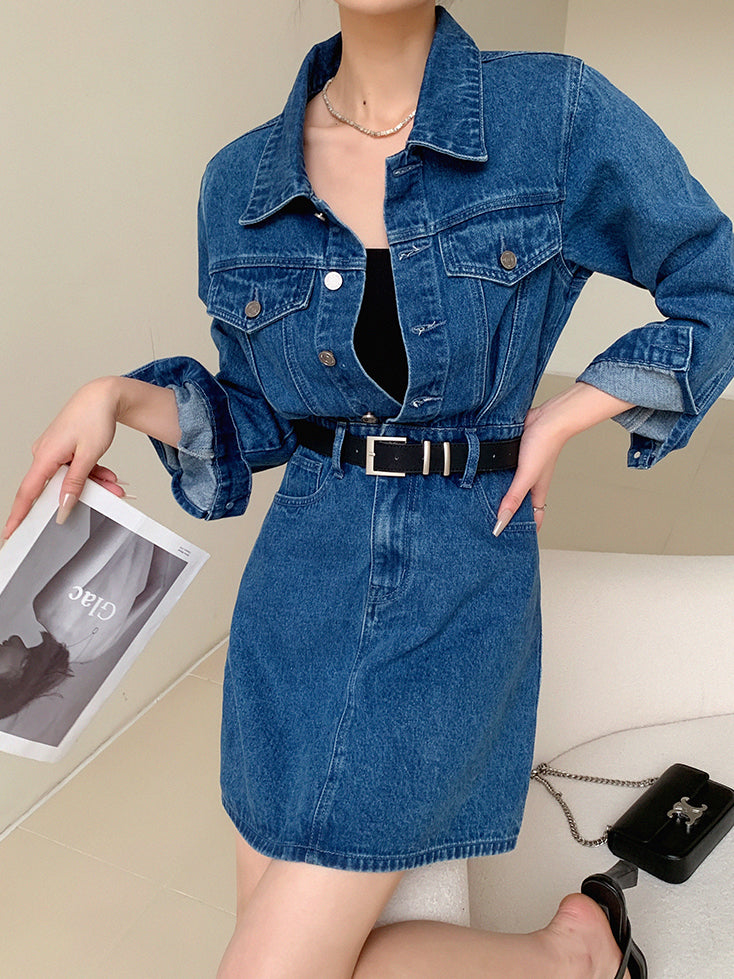 denim tight mini one piece