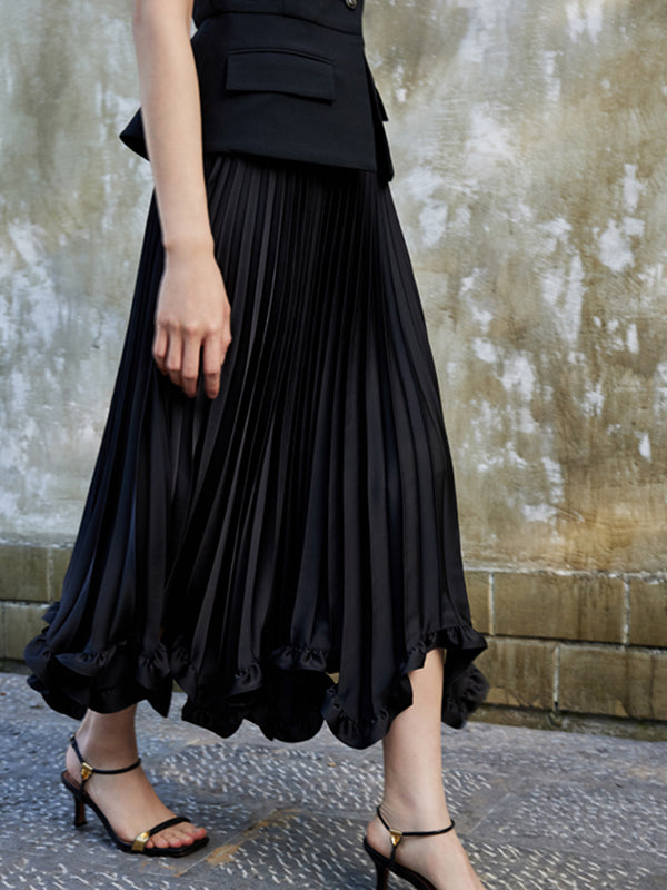 flower petal style pleats skirt