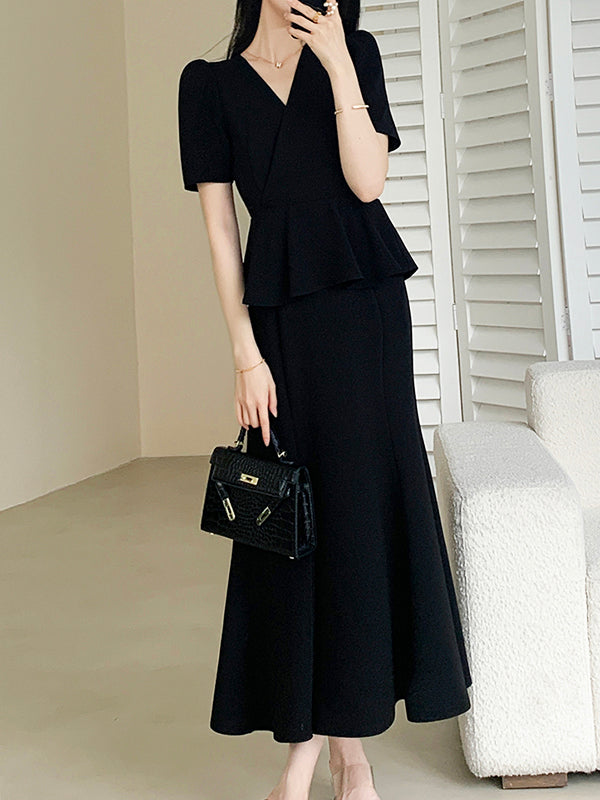 peplum mermaid skirt style dress