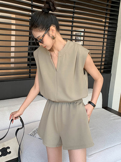 french sleeve casual short pants set up