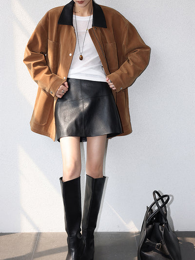 leather mini skirt
