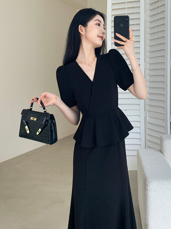 peplum mermaid skirt style dress