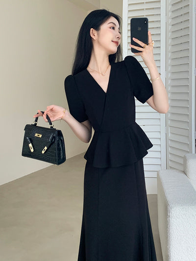 peplum mermaid skirt style dress