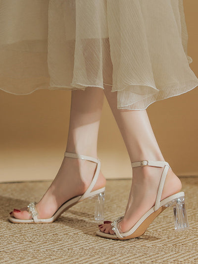 bijou open toe medium heel sandals